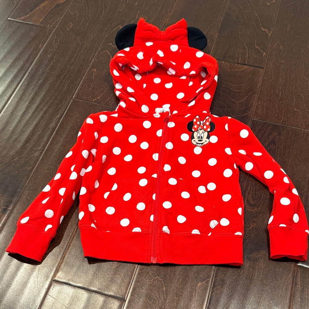 Disney Red and White Minnie Mouse Polka Dot Hoodie